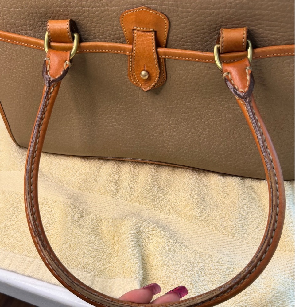 Dooney & Bourke Vintage All Weather Leather Satchel Taupe Tan USA A3910760 - Picture 13 of 16